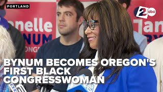 Janelle Bynum gives victory speech as Oregon's first Black congresswoman