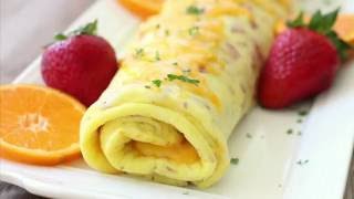 Ham & Cheese Omelet Roll - Butter With A Side of Bread