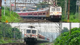 Same WAP-7s But Different Pantographs ! 09054 Ahmedabad Chennai & 01008 Deccan Express