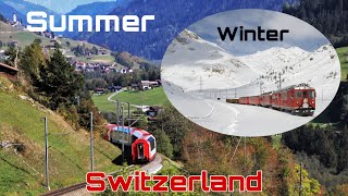 Switzerland: Summer & Winter Season with Sunrise & Sunset | Switzerland Train View