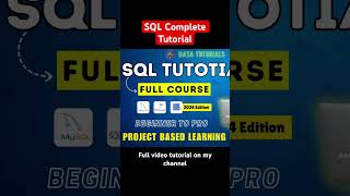 SQL complete tutorial, Data Analysis complete tutorial ✌️Edition 2024 #sql