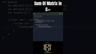 How to Calculate Sum of Matrix in C++