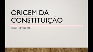 Origens e Pressupostos do Direito Constitucional