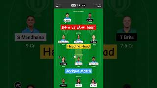 IND w vs SA w today dream11 prediction team || India women vs South Africa women || #shorts #dream11