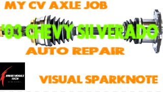 CV AXLE JOB: '03 CHEVY SILVERADO 5.3L, 4X4, AT ( DETAILED VERSION ) SECRETS & HACKS, CHEVROLET, GM