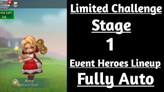 Lords mobile Witch doll limited challenge stage 1 fully auto|Dark disaster stage 1 fully auto