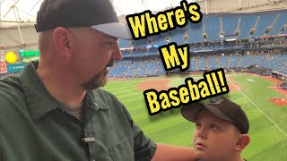 Our first MLB game.  He really wanted a ball! Major League Baseball. Tampa Bay Rays