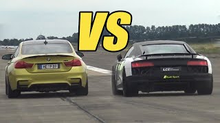 AUDI R8 V10 vs BMW M4 F82 - DRAG RACE