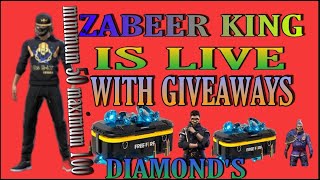 ZABEER KING LIVE / 💎💎DIAMONDS💎💎 GIVEAWAY🎁✨ ZABEER KING GAMING / GARENA FREE FIRE