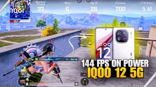 144 FPS ON POWER 😱IQOO 12 SMOOTH + 90FPS PUBG / BGMI TEST 2023⚡5 FINGER GAMEPLAY