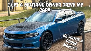 I LET A MUSTANG OWNER DRIVE MY CAR!!! HE WENT CRAZY!!!! HARD PULLS!!! LOUD BURBLES!!! MUST WATCH!!!