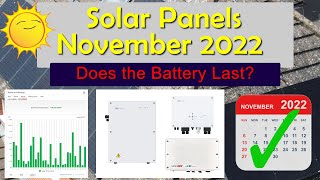 Solar Production Update - November 2022. Does the Battery Last?