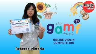 Rebecca Victoria Prayitno at the GAMF Online Violin Competition 2023