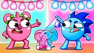 Pink vs Blue Rooms 💗💙| The Naughty Gray Crayon | Baby Cars | Baby Zoo