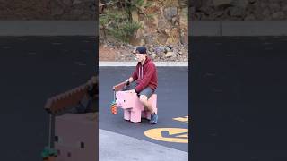 Real Life Minecraft Pig at Drive Through