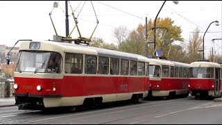 Tatra Trams in central Prague 2018