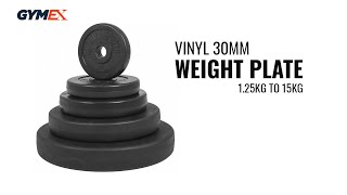 Vinyl 30mm Weight Plate 1.25kg to 15kg By GYMEX