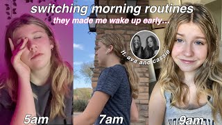 switching morning routines with other youtubers ☀️ | featuring @avaandcassie9389