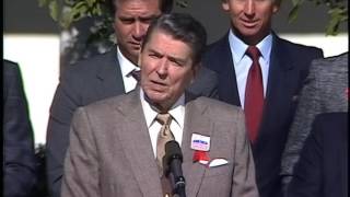 President Ronald Reagan recognizes the Los Angeles Dodgers in 1988 Prophecizes Championship in 2018