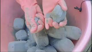 Extremely Dusty Silky Soft Pure Sand Cement Dry Shapes Crumbling  ASMR