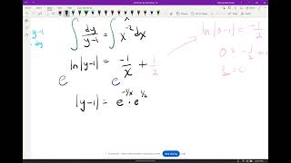 Unit 7: 7.6-7.7 Finding Solutions to Differential Equations Video 4