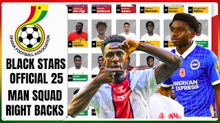 Black Stars 25 Man Squad Otto name right backs,Tariq lamptey, Alidu seidu +Accra sports stadium host