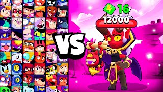 DEMON WILLOW vs ALL BRAWLERS! With 16 POWER-UPs! | Brawl Stars