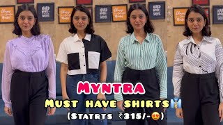 Affordable shirts from Myntra😍||Must Have||#myntrahaul #myntra #officewear