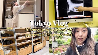 Japan Vlog: Vet visit, Setting up my apartment, Shopping + Eating in Tokyo (ep.4)