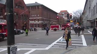 Boston Fire Dept Engine 33 and Ladder 15 Returning To Quarters