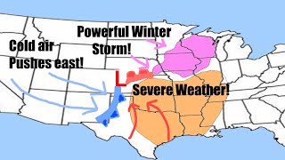 Powerful winter storm for the Midwest! Severe weather for South Central U.S! Tornados, Hail!