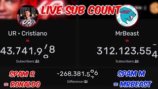 🔴Live Sub Count of UR Cristiano Ronaldo vs MrBeast (Ronaldo New Channel)