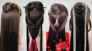 Chinese antique hairstyle, Chinese traditional hairstyle tutorial, suitable for Hanfu braiding!