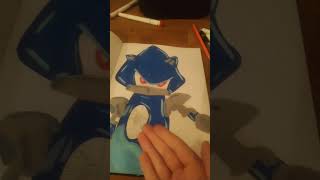 Drawing metal sonic from sonic with posca markers#art #trending#posca #sonic