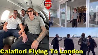 Riccardo Calafiori Flying To London For Medical Tests✅Calafiori spotted at Airport Flying To London