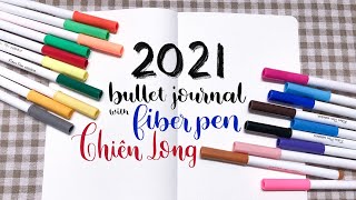 Làm bullet journal dễ dàng với Fiber Pen Thiên Long | January 2021 bullet journal setup | Minimalist