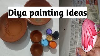 Painting On Diyas।Diya Painting Ideas। Diwali decoration#diyapainting#diydiya#diyadecorationideas