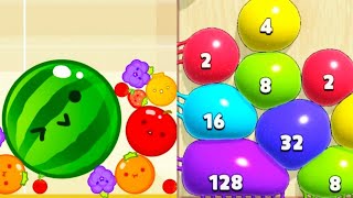 Watermelon Games vs Blob Merge 3D / Satisfying Mobile All Levels Update