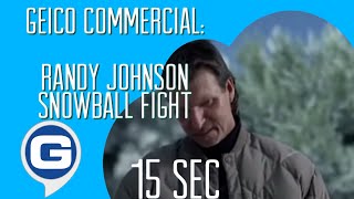 GEICO Commercial - Randy Johnson Snowball Fight [15 Sec. Version] ❄️⚾️ (2010)