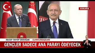 Öğrenim kredisi Kyk kredi borçları silindi Cumhurbaşkanı Erdoğan açıkladı