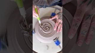 I love this part of the process #pottery #ceramics #clay #ceramicbowl #potteryvids #potterywheel