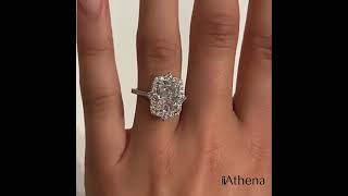 iiAthena Halo Radiant Cut Moissanite Engagement Ring