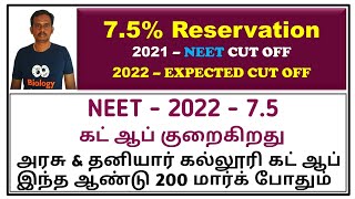 7.5 reservation neet 2022 / 7.5 reservation cut off 2022 neet / neet 7.5 reservation tamil