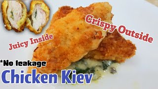 Crispy, Juicy & No Leakage!  How to make Chicken Kiev recipe | Easy chicken recipes at home