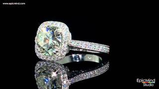 Platinum Diamond Engagement Ring with 3ct center stone and pave