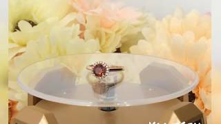 Rose Gold 6mm Round Cut Garnet Ring Diamond Ring Engagement Ring