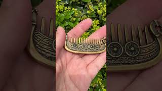 Stainless steel Viking longship beard comb