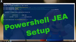 Powershell Just Enough Administration JEA example