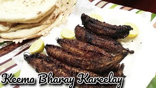 Keema bharay karelay recipe by kitchen with sifat Stuffed karelay recipe .Keema karelay recipe .