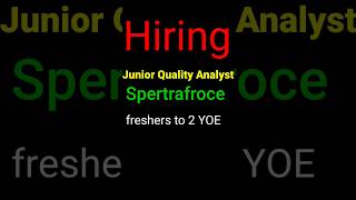 Quality Analyst Jobs #Shorts #Testing Jobs